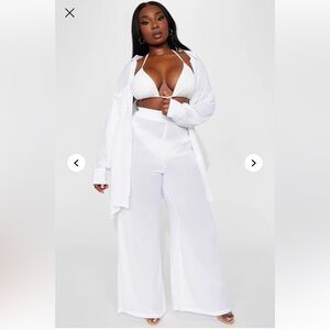 NWT Fashionnova linen beach cover up set